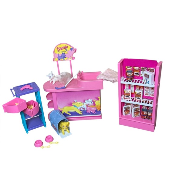 Vintage 1995 Barbie So Much To Do Pretty Pet Parlor Cat Dog Accessories Play Set - Picture 2 of 13